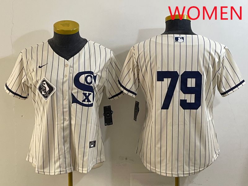 Women Chicago White Sox #79 No Name Cream Stripe Dream Edition Game 2025 Nike MLB Jersey style 5